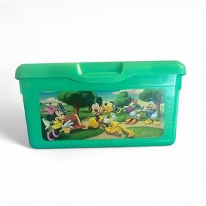 Vintage Disney Green Mickey Mouse and Friends Huggies Baby Wipes Container Empty